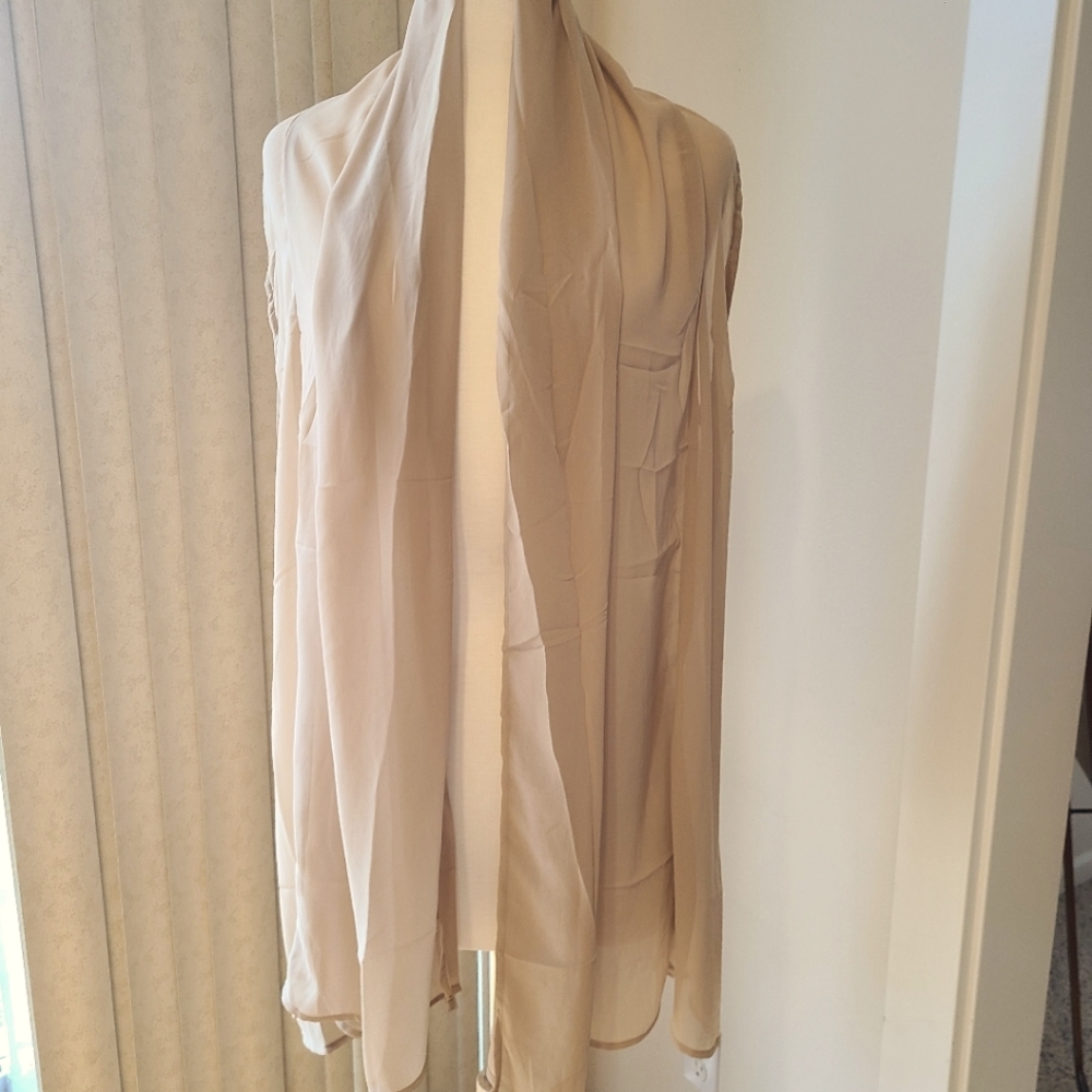 Zury – Free Floating Style Chiffon Vest/Topper (Beige – Free Size)